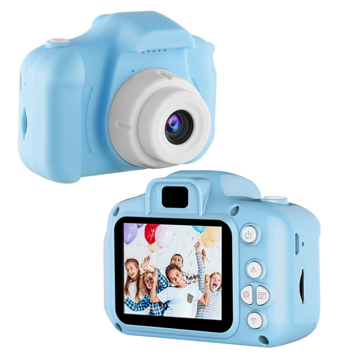 Kids Digital Camera 12MP 1080P FHD Video 2.0in Screen 4X Zoom 32GB Card Pink Blue Image 1