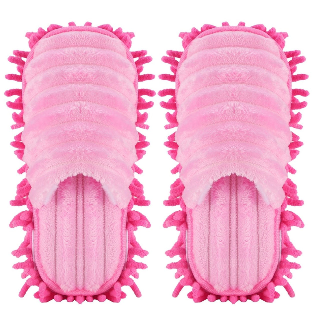 Mop Slippers Unisex Detachable Floor Mopping Shoes Microfiber Dusting Slippers Image 1