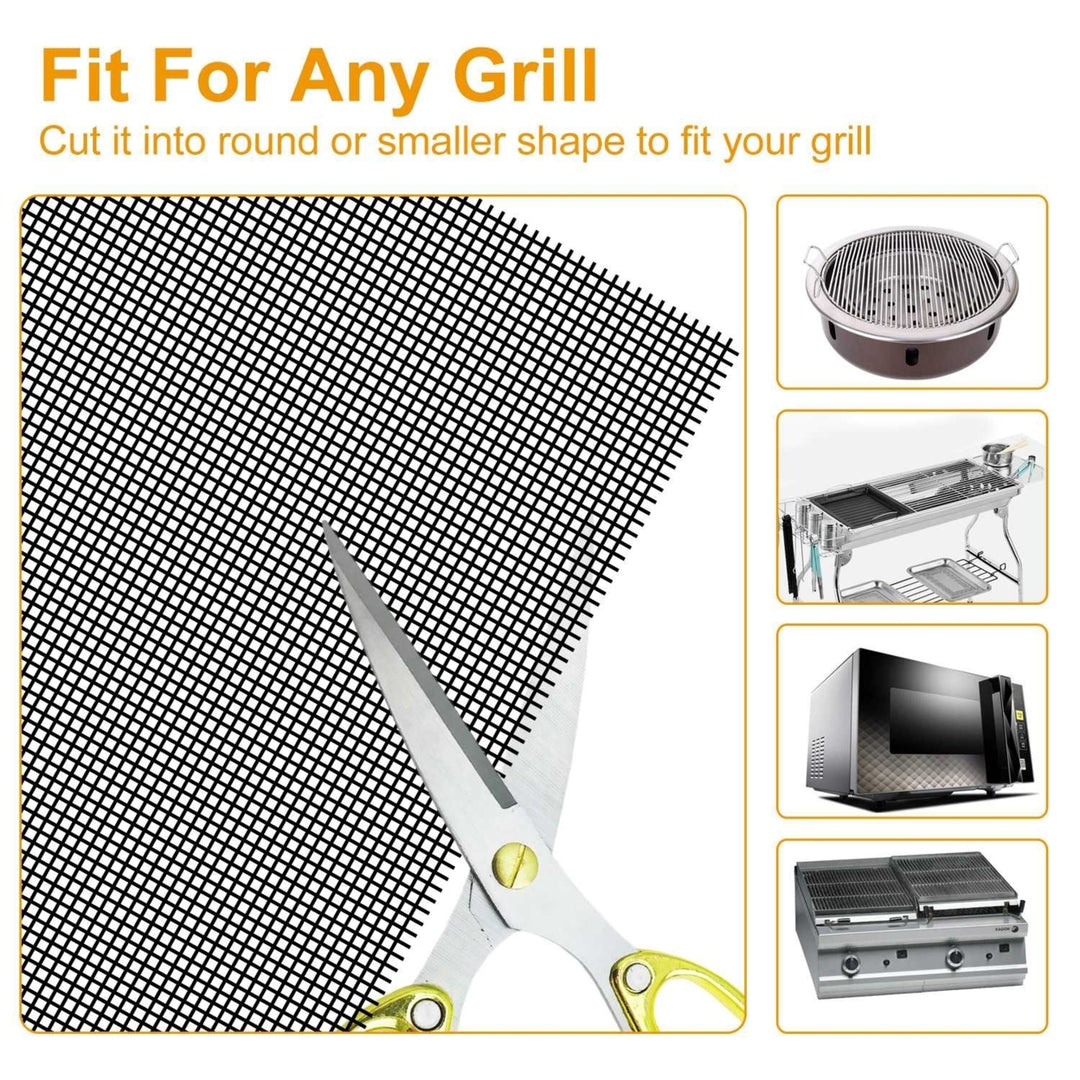 BBQ Grill Mat Non-Stick Mesh Mat Baking Sheet Liner Reusable Reversible Washable Image 4