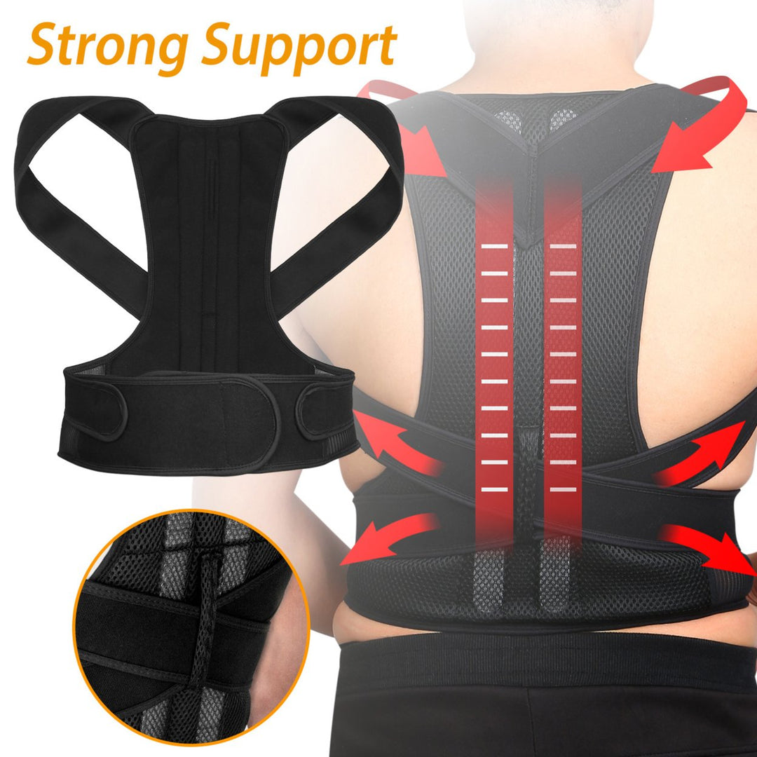 Unisex Back Posture Corrector Belt Lumbar Support Adjustable Size Durable Fabric Image 4