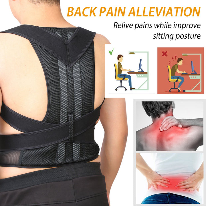 Unisex Back Posture Corrector Belt Lumbar Support Adjustable Size Durable Fabric Image 4