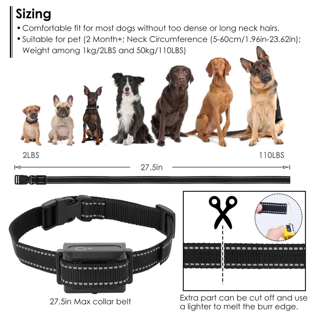 Dog Training Collar Waterproof Rechargeable 3 Modes Remote 1640FT Range Black Image 4