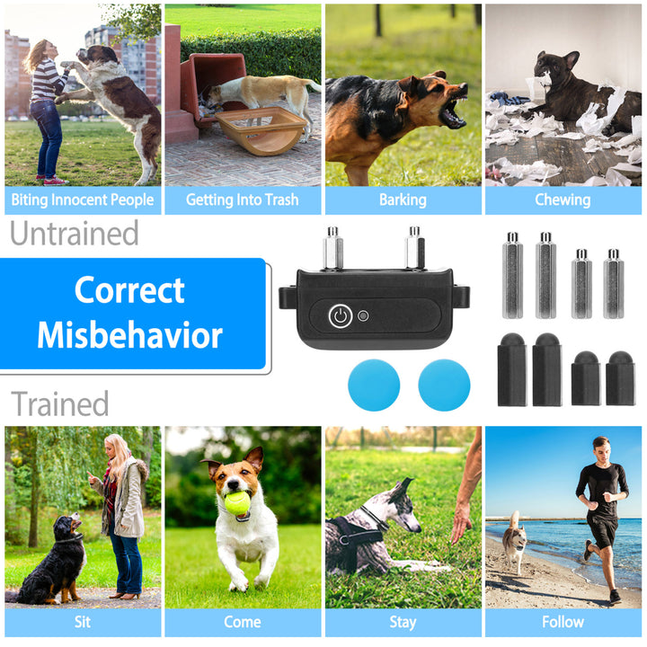 Dog Training Collar Waterproof Rechargeable 3 Modes Remote 1640FT Range Black Image 7