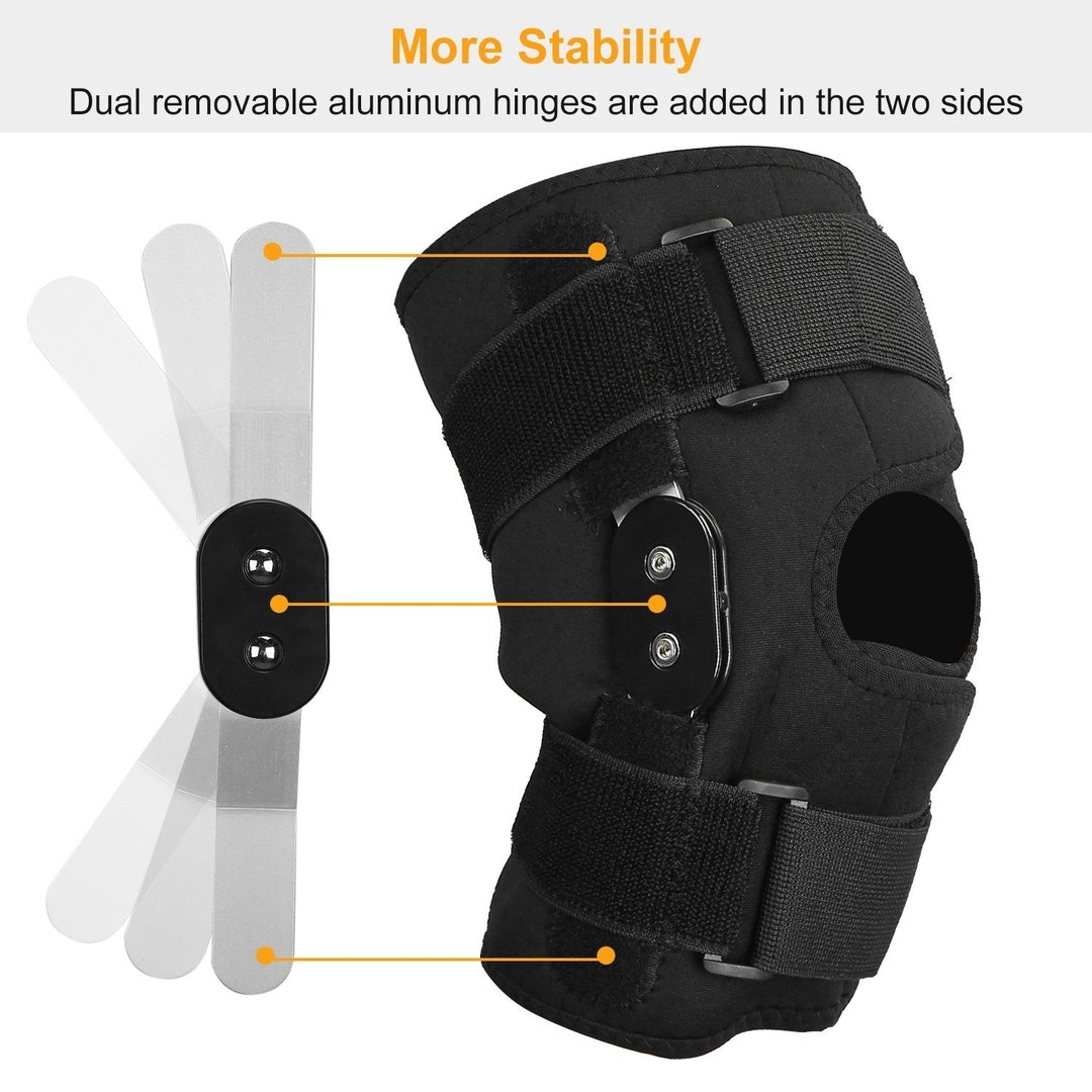 Adjustable Open Patella Knee Brace Sport Support Black Neoprene Size M L XL XXL Image 4