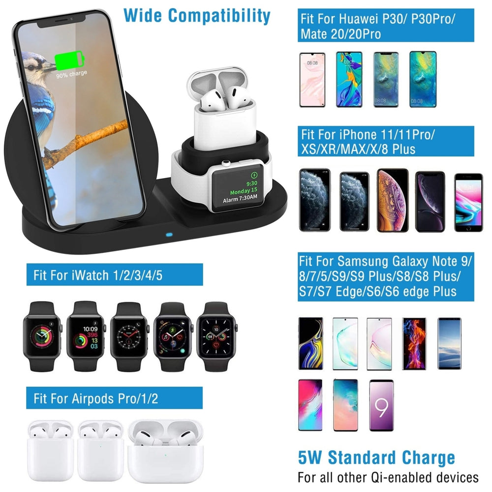 Wireless Charger 10W Fast Charging Station For iPhone Apple iWatch Series Image 2