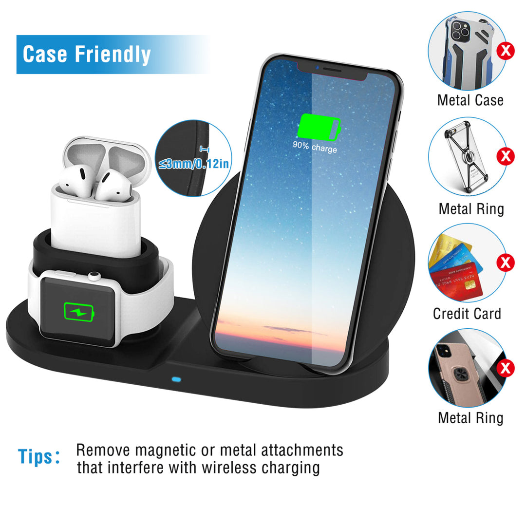 Wireless Charger 10W Fast Charging Station For iPhone Apple iWatch Series Image 4
