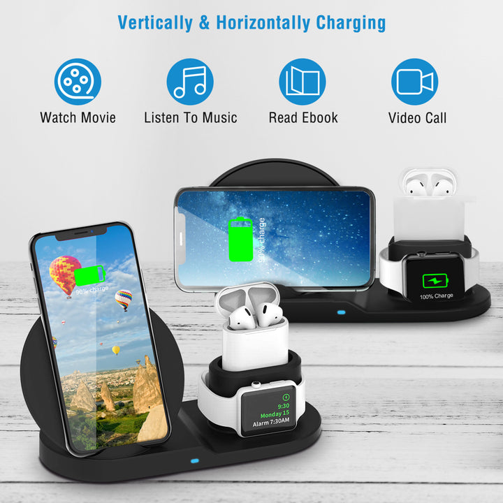 Wireless Charger 10W Fast Charging Station For iPhone Apple iWatch Series Image 6