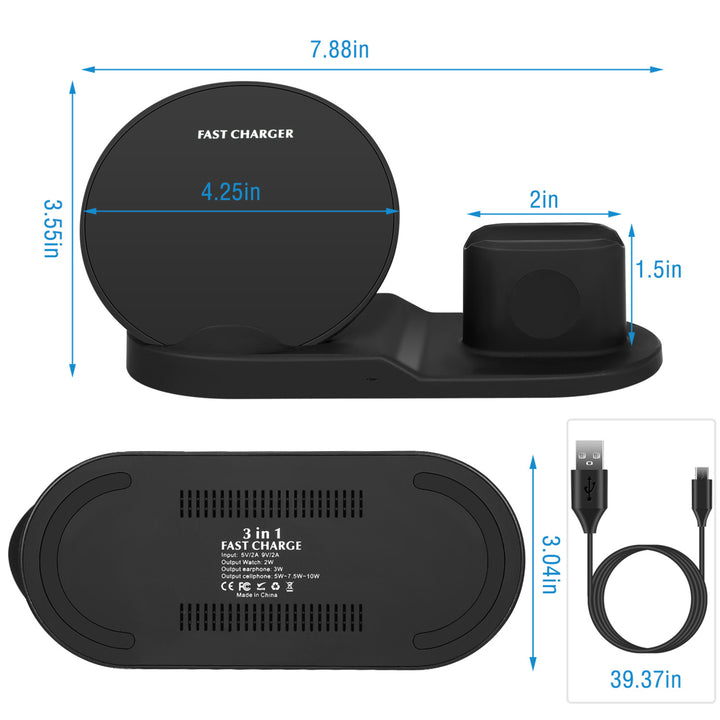Wireless Charger 10W Fast Charging Station For iPhone Apple iWatch Series Image 7