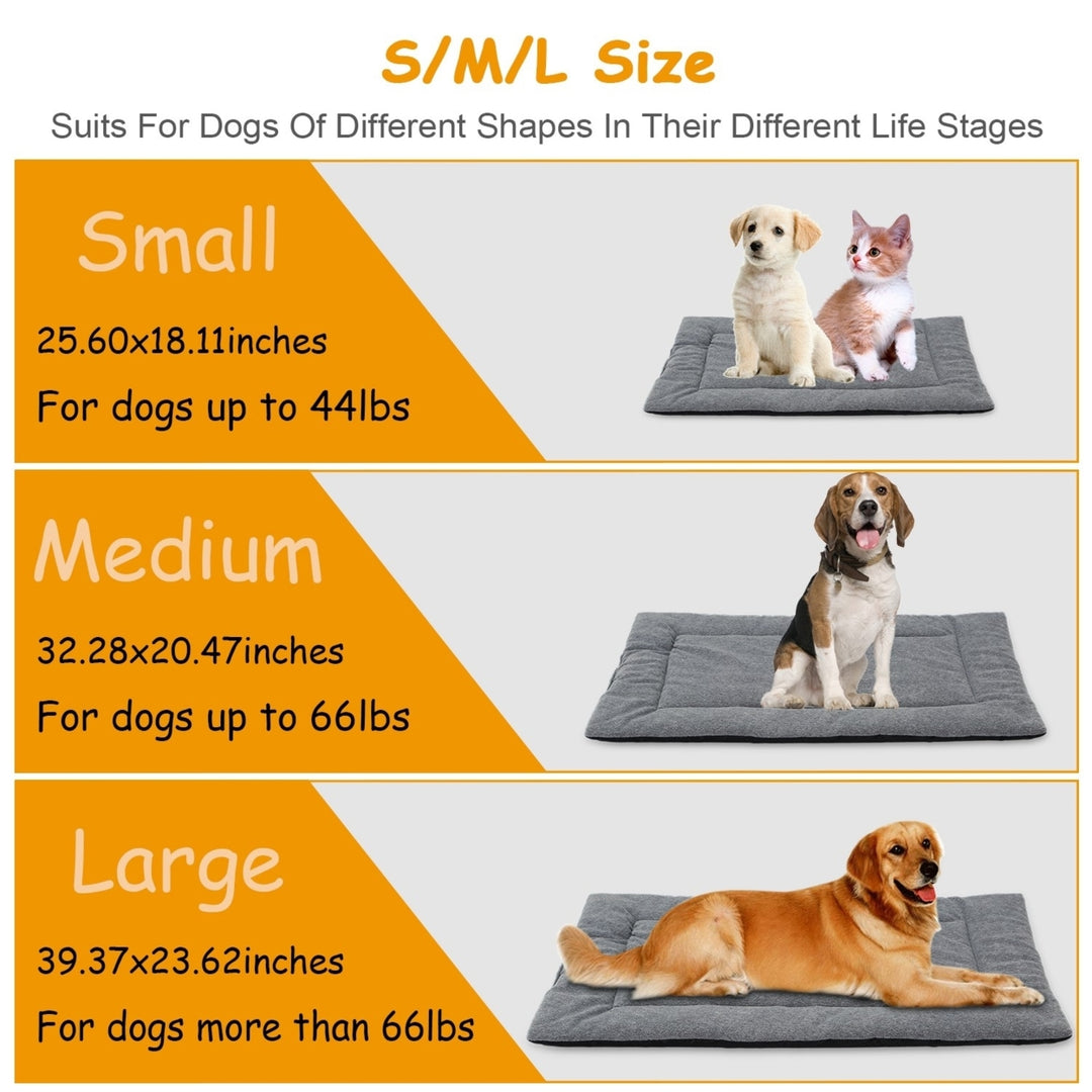 Dog Bed Mat Comfortable Fleece Pet Dog Crate Carpet Reversible Pad Joint Relief Image 4