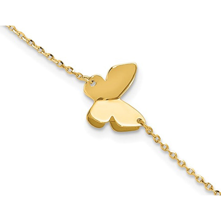 14K Yellow Gold Butterfly Charm Bracelet (6.25 inches) Image 1