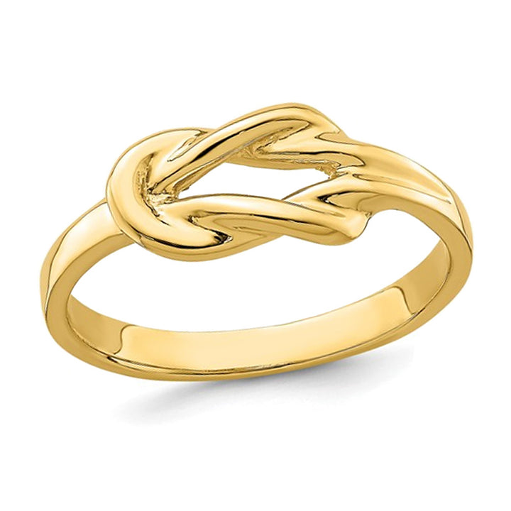 14K Yellow Gold FreeForm Love Knot Ring Image 1