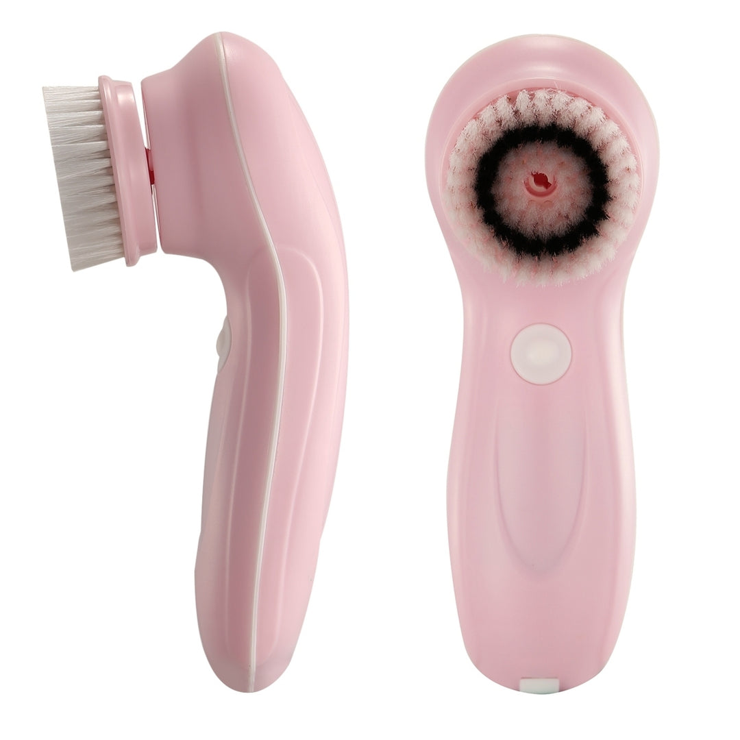 Facial Cleansing Brush IPX6 Waterproof 2 Speeds 3 Brush Heads Rechargeable Pink Blue Image 8