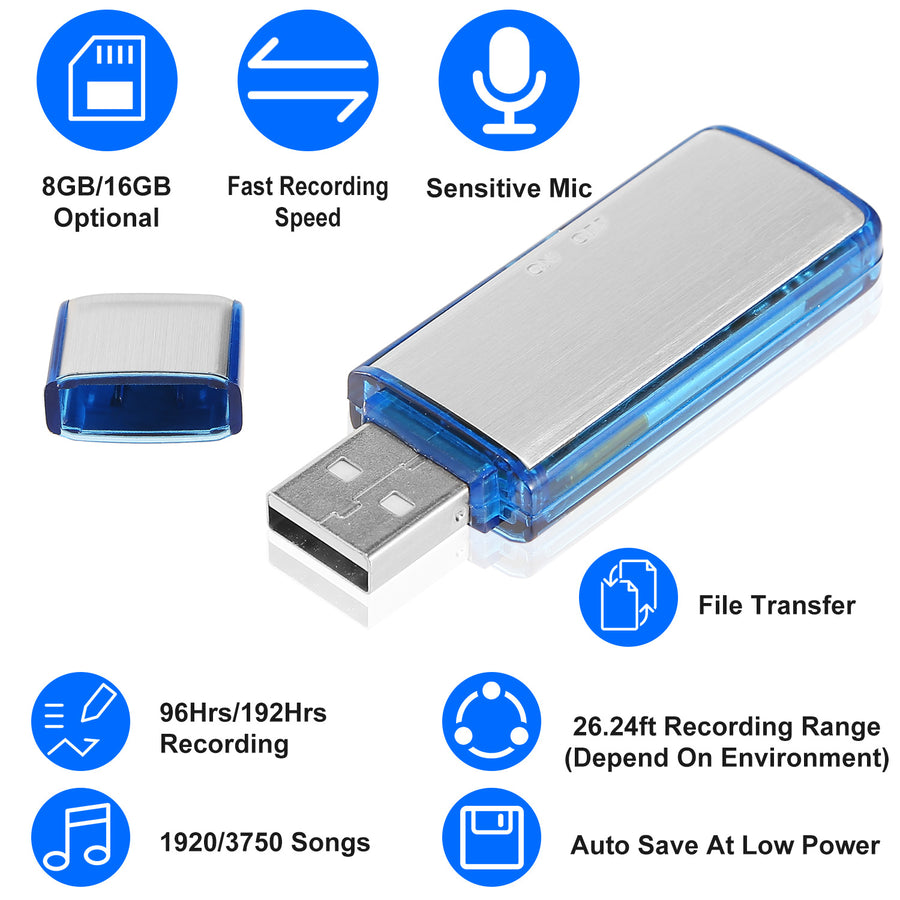 Mini Voice Recorder Digital Sound Audio Activated Recorder USB Flash Drive Disk Image 1