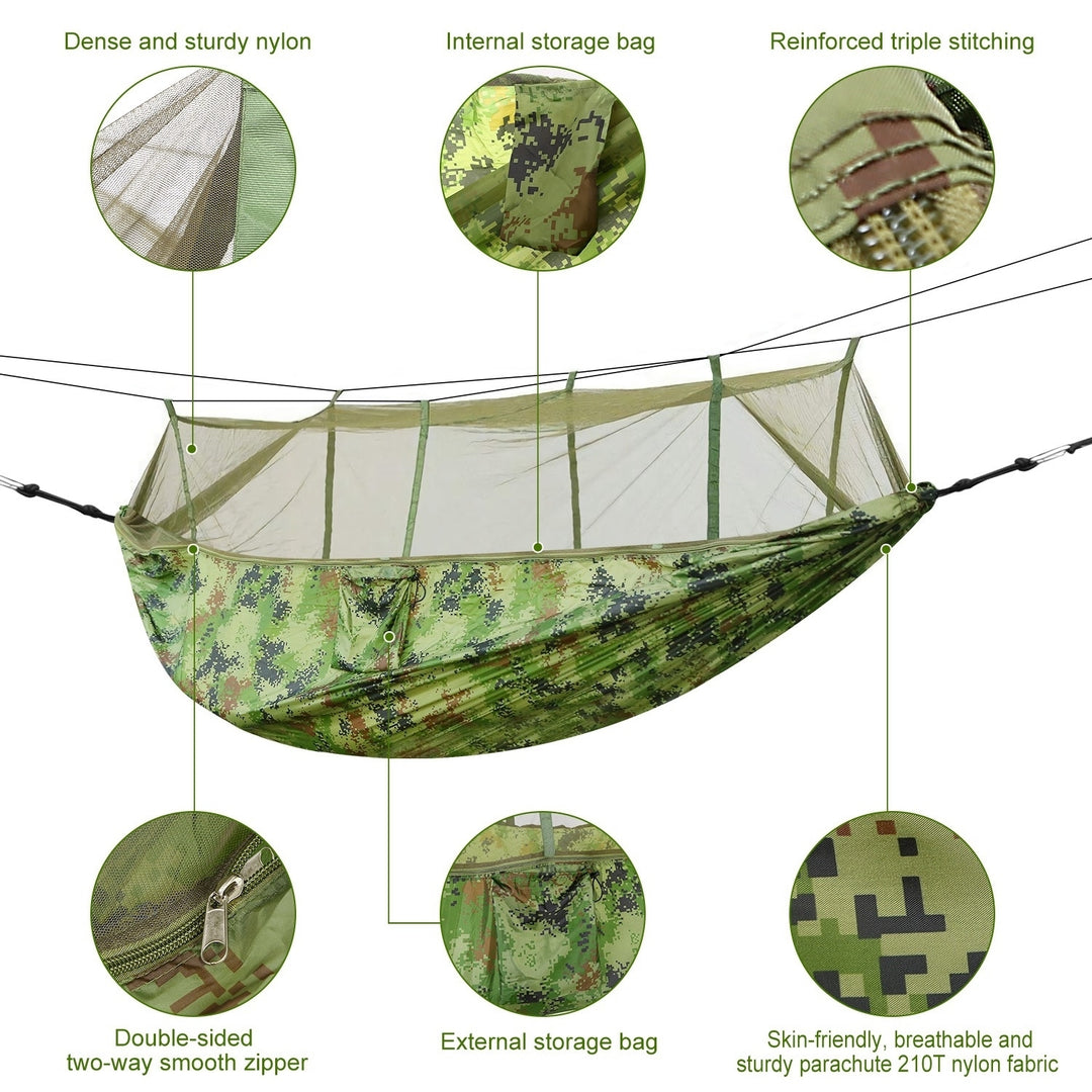600lbs Load 2 Persons Hammock Mosquito Net Outdoor Hiking Camping Hommock Image 1