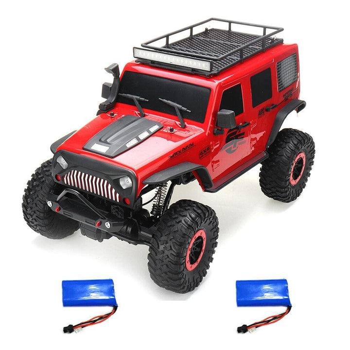 1/10 2.4G 4X4 Crawler RC Car Desert Mountain Rock Vehicle Models With Two Motors LED Head Light Two Battery Image 1