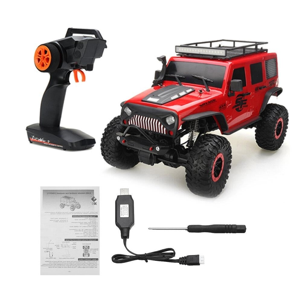 1/10 2.4G 4X4 Crawler RC Car Desert Mountain Rock Vehicle Models With Two Motors LED Head Light Two Battery Image 9