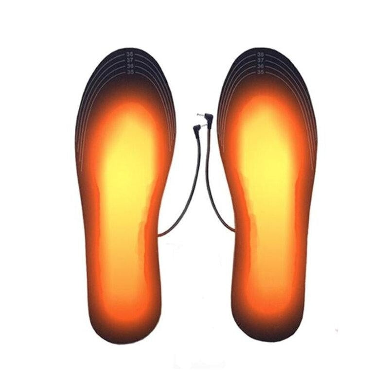 1 Pair Winter USB Heated Insoles Electric Heating Warm Sliceable Carbon Fiber Heating Insole Image 1