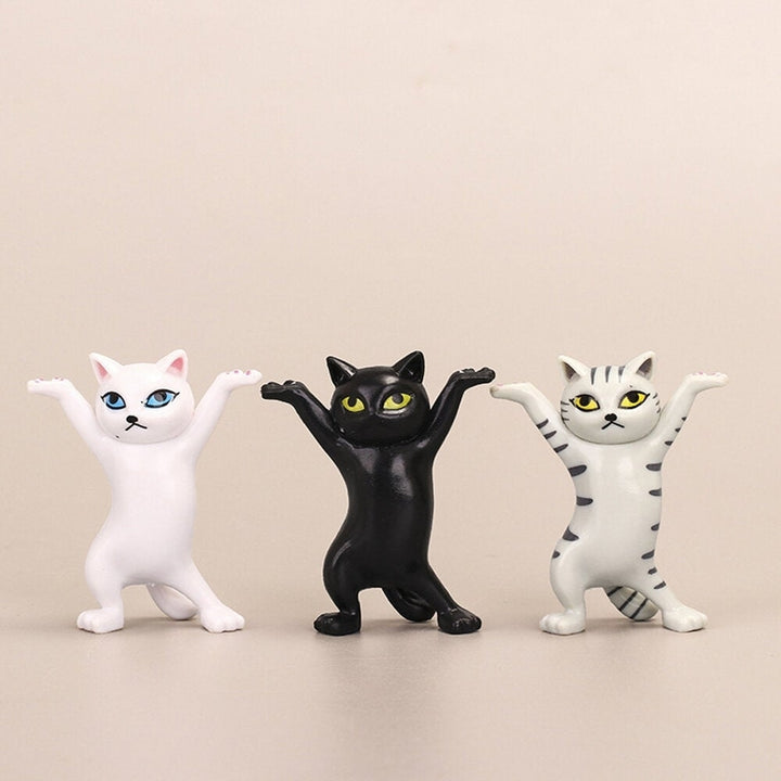 1 PC Cartoon Dancing Cat Figure Doll Figurines Handmade Enchanting Kittens Toy for Office Pen Holder Image 4