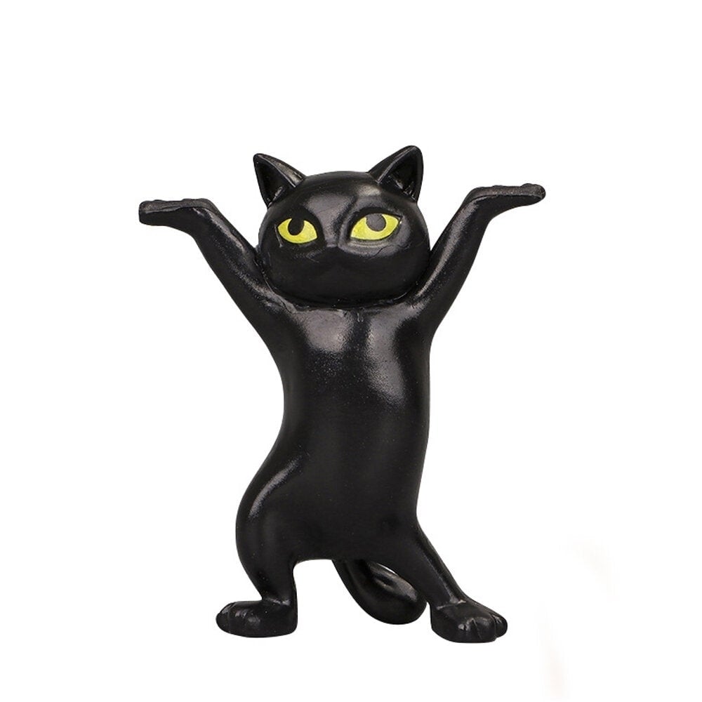 1 PC Cartoon Dancing Cat Figure Doll Figurines Handmade Enchanting Kittens Toy for Office Pen Holder Image 1