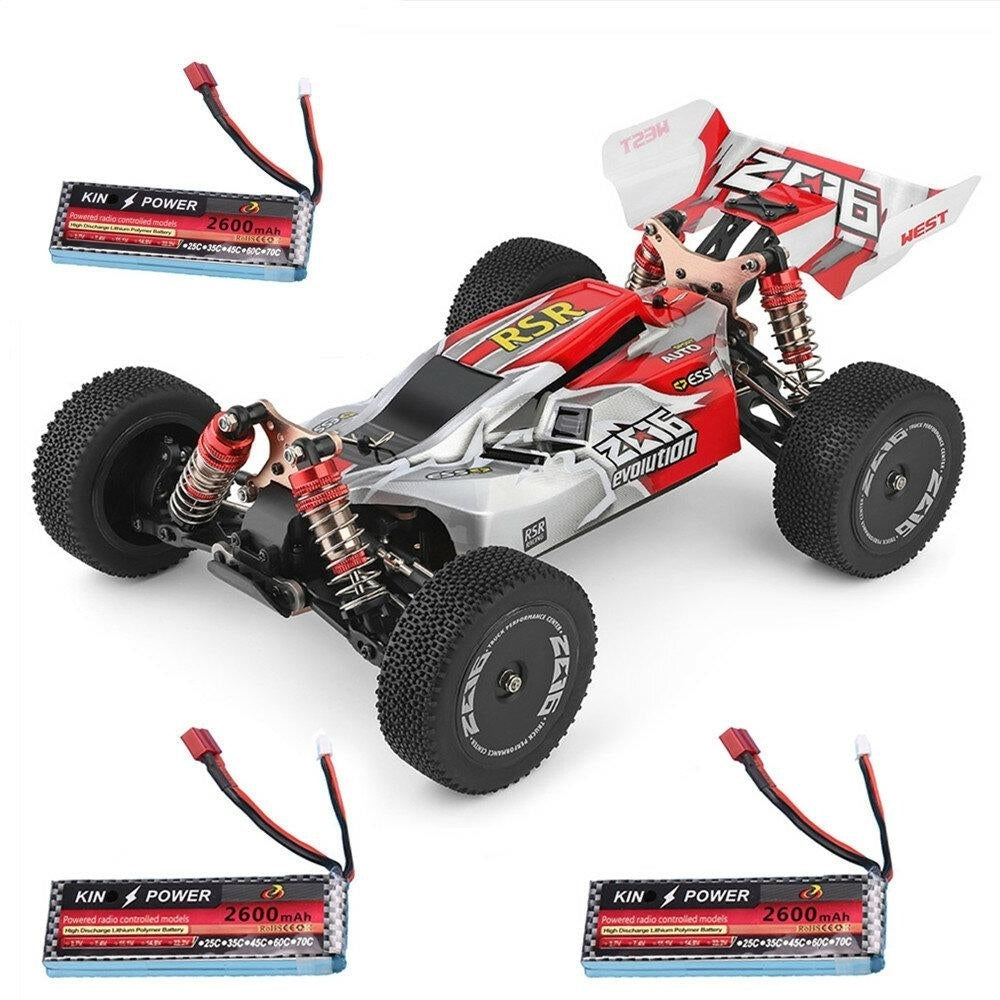 1,14 2.4G 4WD High Speed Racing RC Car Vehicle Models 60km,h Two Battery 7.4V 2600mAh Image 2