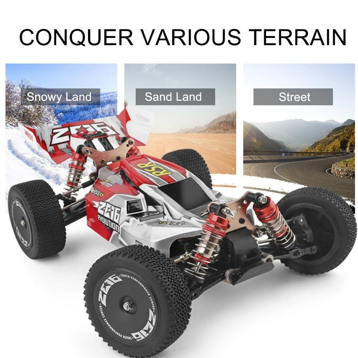 1,14 2.4G 4WD High Speed Racing RC Car Vehicle Models 60km,h Two Battery 7.4V 2600mAh Image 3