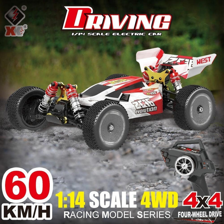1,14 2.4G 4WD High Speed Racing RC Car Vehicle Models 60km,h Two Battery 7.4V 2600mAh Image 7