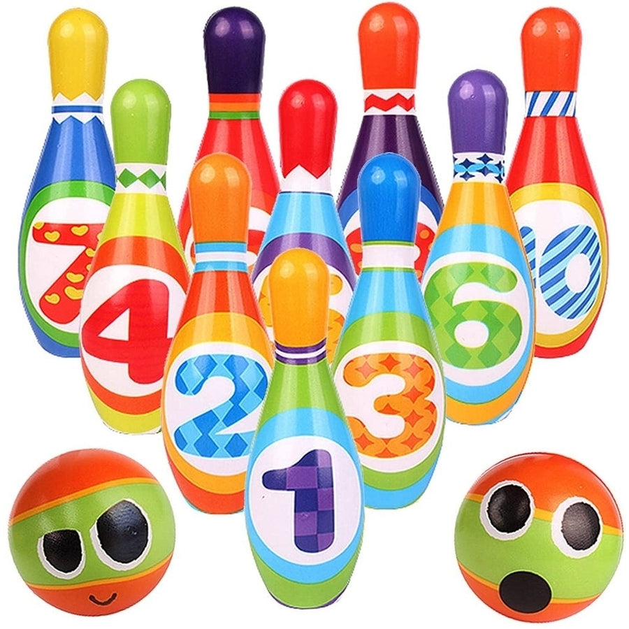 12Pcs Cute Mini Bowling PU Soft Indoor Sport Play Games Safe Foam Kids Bowling Children Indoor Sport Family Funny Game Image 1