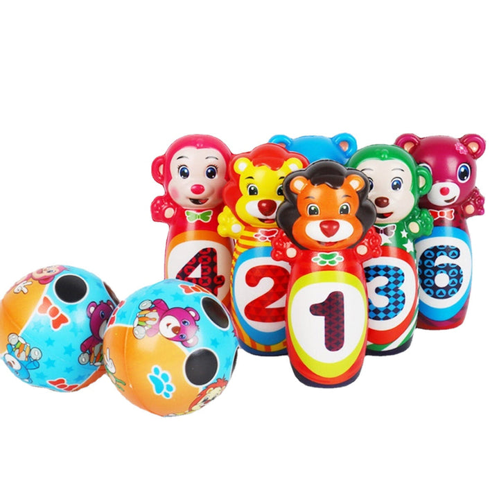 12Pcs Cute Mini Bowling PU Soft Indoor Sport Play Games Safe Foam Kids Bowling Children Indoor Sport Family Funny Game Image 9