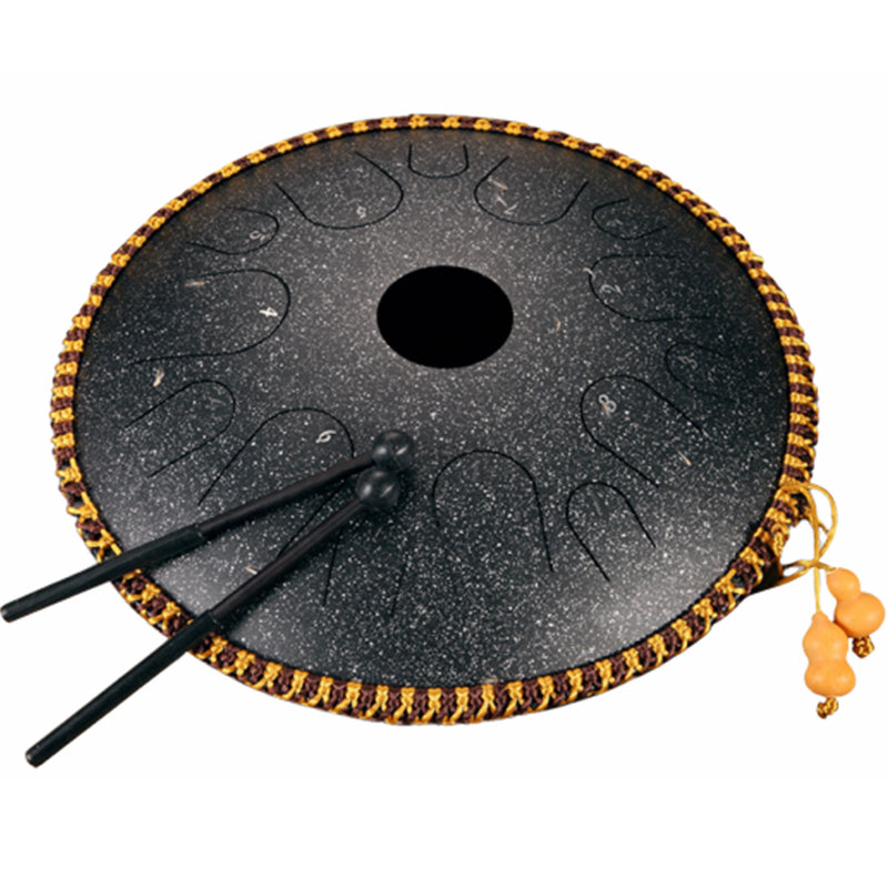 14 Inch 14 Tone C Key Ethereal Drum Steel Tongue Drum Percussion Handpan Instrument with Drum Mallets and Bag Image 1