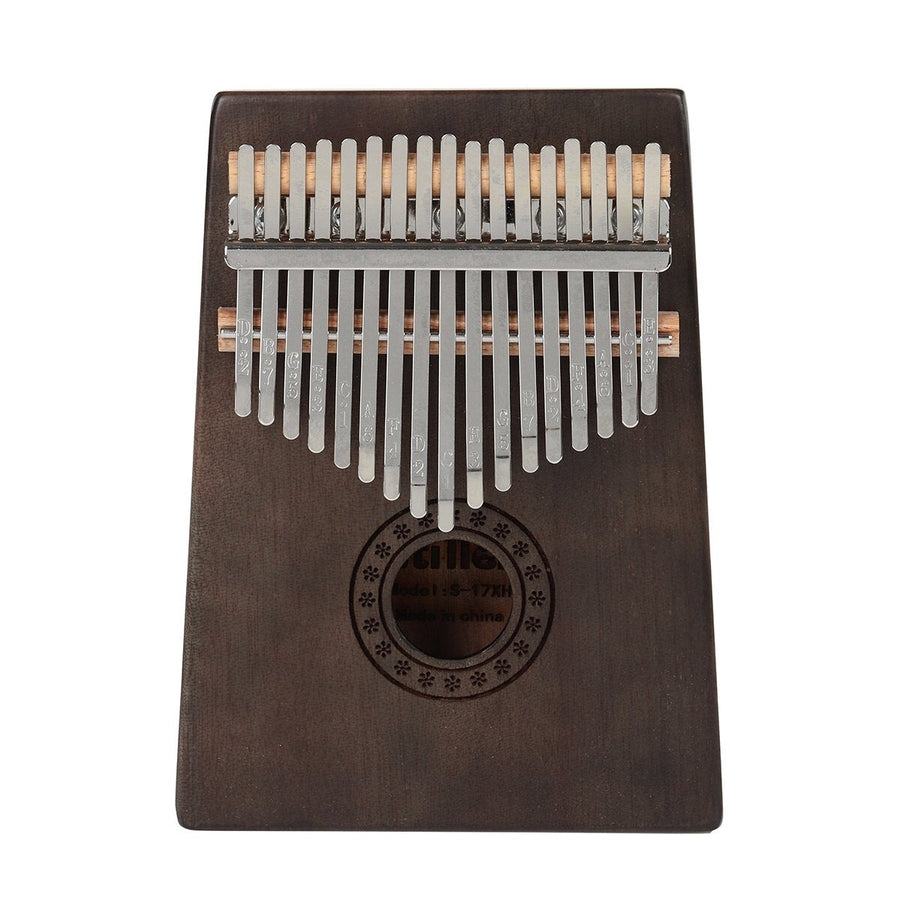 17 Key Kalimba Finger Piano Mbira Mahogany Keyboard Wood Musical Instrument Image 1