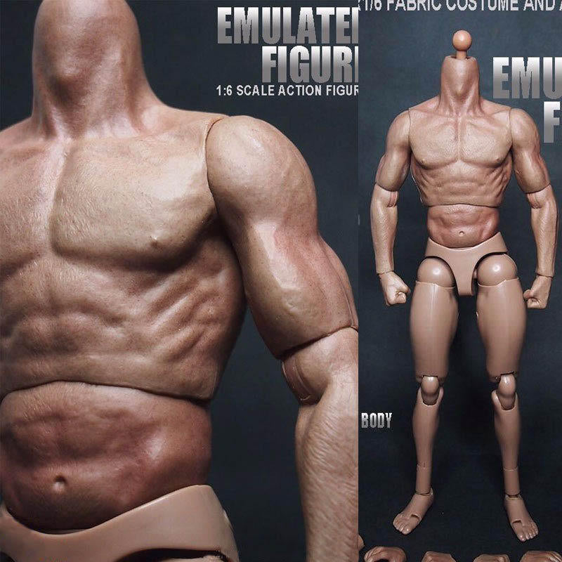 1,6 Scale Action Figure Male Nude Muscular Body 12" Plastic Toy for TTM18,19 Image 2