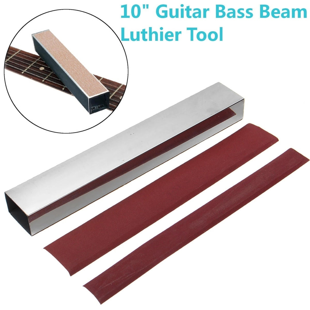 10 Inch Guitar Bass Fret Leveling File Aluminum Beam Luthier Tool with Sanding Paper Image 7