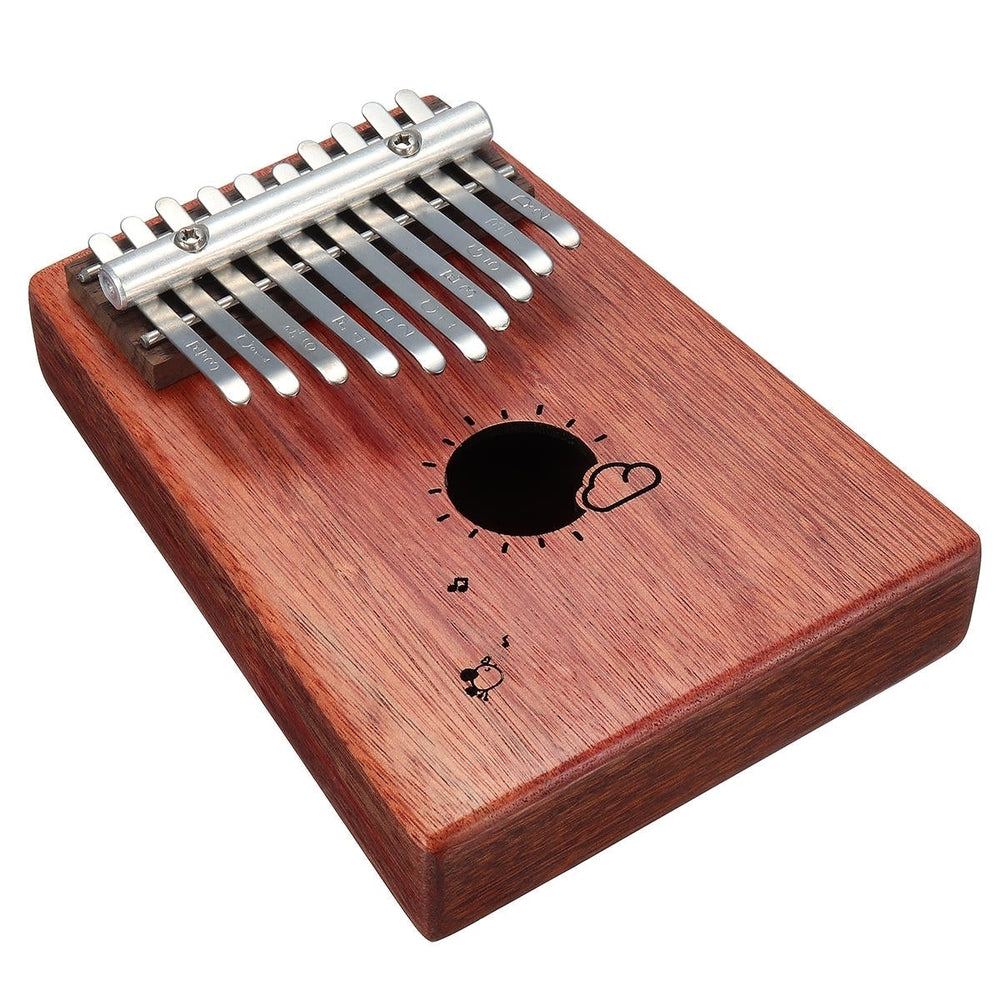 10 Keys Kalimba African Solid Mahogany Wood Thumb Piano Finger Percussion for Gifts Image 2