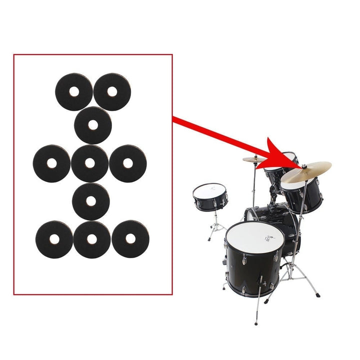 10 Packs Drum Cymbal Felt Pad Protection Round Separator Drum Mat for Drum Bracts Image 1
