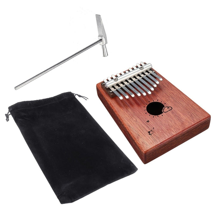 10 Keys Kalimba African Solid Mahogany Wood Thumb Piano Finger Percussion for Gifts Image 7