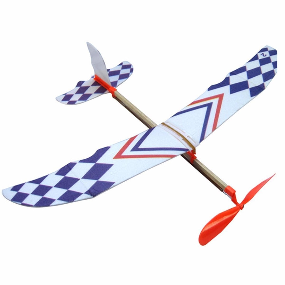 10 PCS DIY Foam Elastic Powered Glider Plane Toy Thunderbird Flying Model Aircraft Toy Image 1