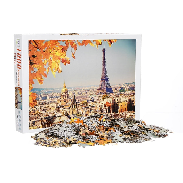 1000 Pieces Eiffel Tower Jigsaw Puzzle Toy DIY Assembly Paper Building Landscape Image 2