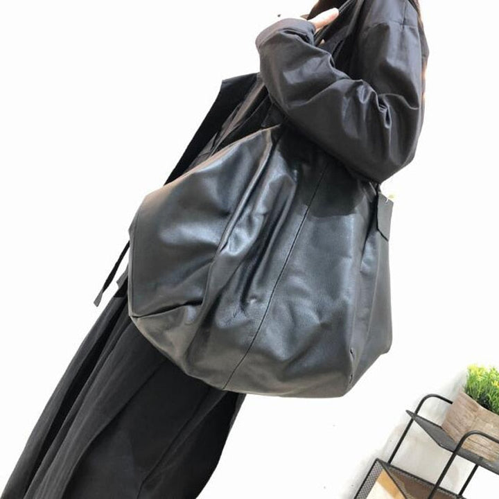 100% Natural Real Cowhide Handbags Casual Simple Design Shoulder Bags Cool Large Tote for Women Image 4