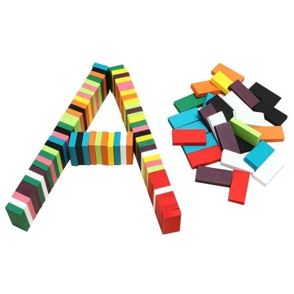 100pcs Many Colors Authentic Standard Wooden Children Domino Toys Image 1