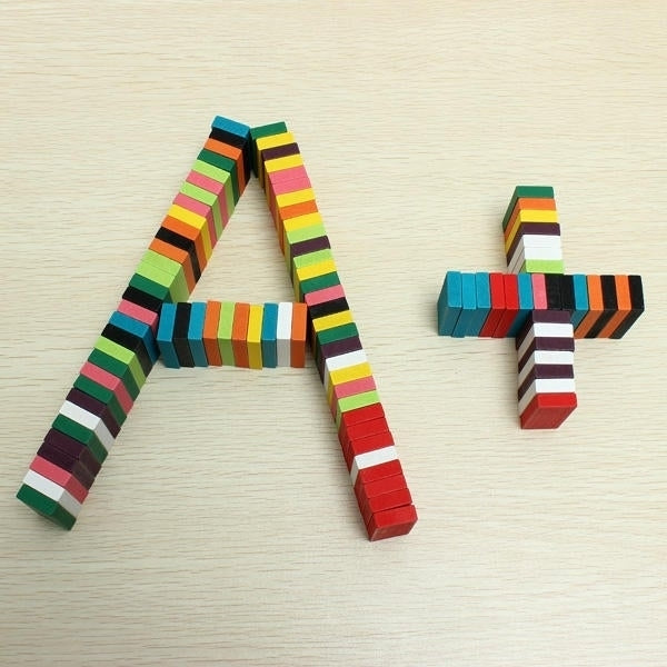 100pcs Many Colors Authentic Standard Wooden Children Domino Toys Image 2