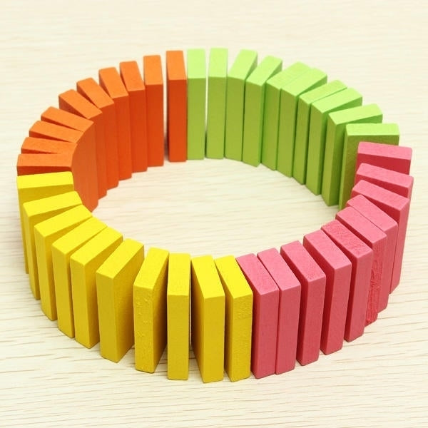 100pcs Many Colors Authentic Standard Wooden Children Domino Toys Image 3