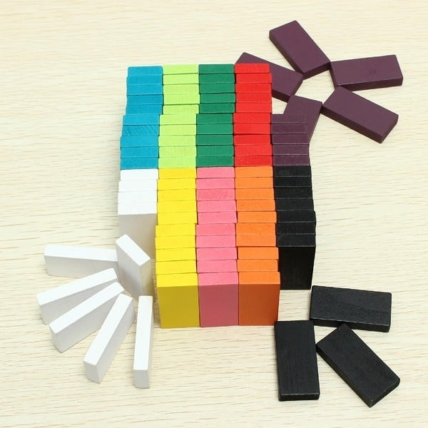100pcs Many Colors Authentic Standard Wooden Children Domino Toys Image 4