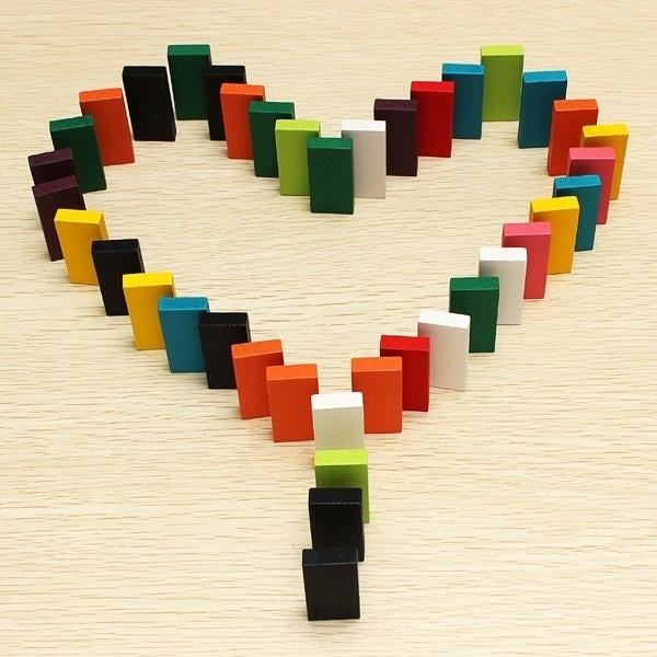 100pcs Many Colors Authentic Standard Wooden Children Domino Toys Image 4
