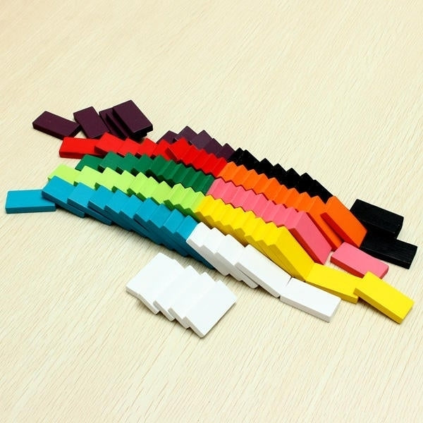 100pcs Many Colors Authentic Standard Wooden Children Domino Toys Image 6