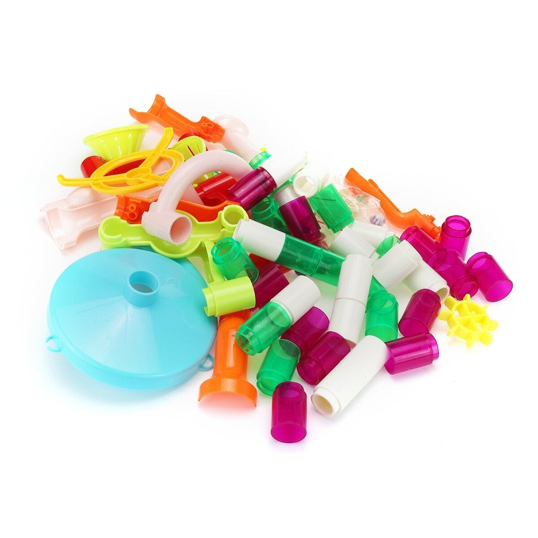105 Pcs Colorful Transparent Plastic Creative Marble Run Coasters DIY Assembly Track Blocks Toy for Kids Birthday Gift Image 3