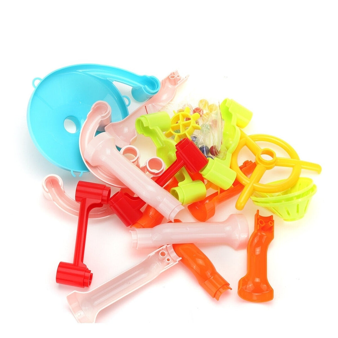 105 Pcs Colorful Transparent Plastic Creative Marble Run Coasters DIY Assembly Track Blocks Toy for Kids Birthday Gift Image 4
