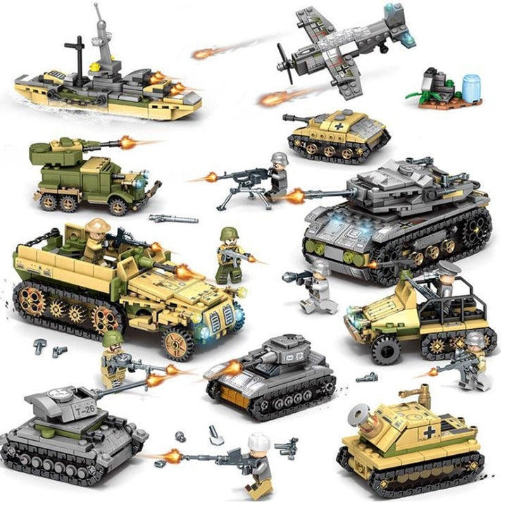 1061pc Plastic and ABS 8 Kinds Of Steel Empire Themed Military War Bricks Toy For Children Image 3