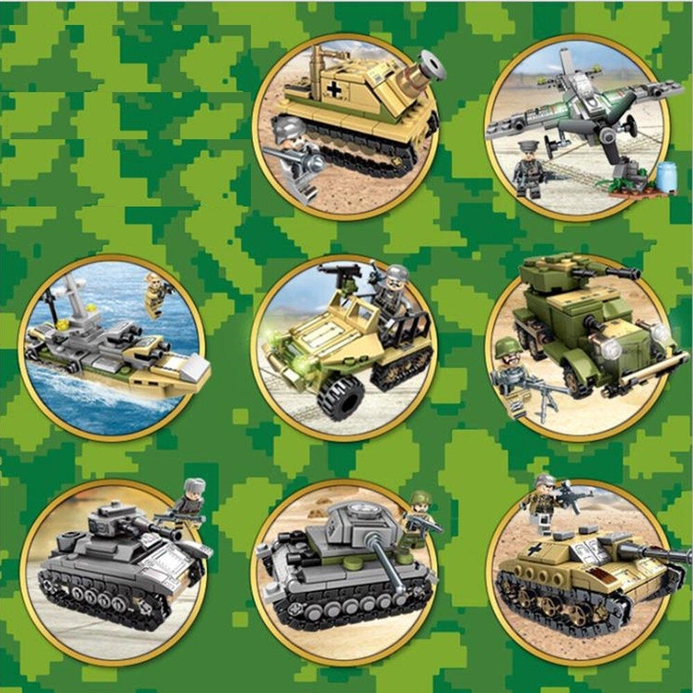 1061pc Plastic and ABS 8 Kinds Of Steel Empire Themed Military War Bricks Toy For Children Image 4