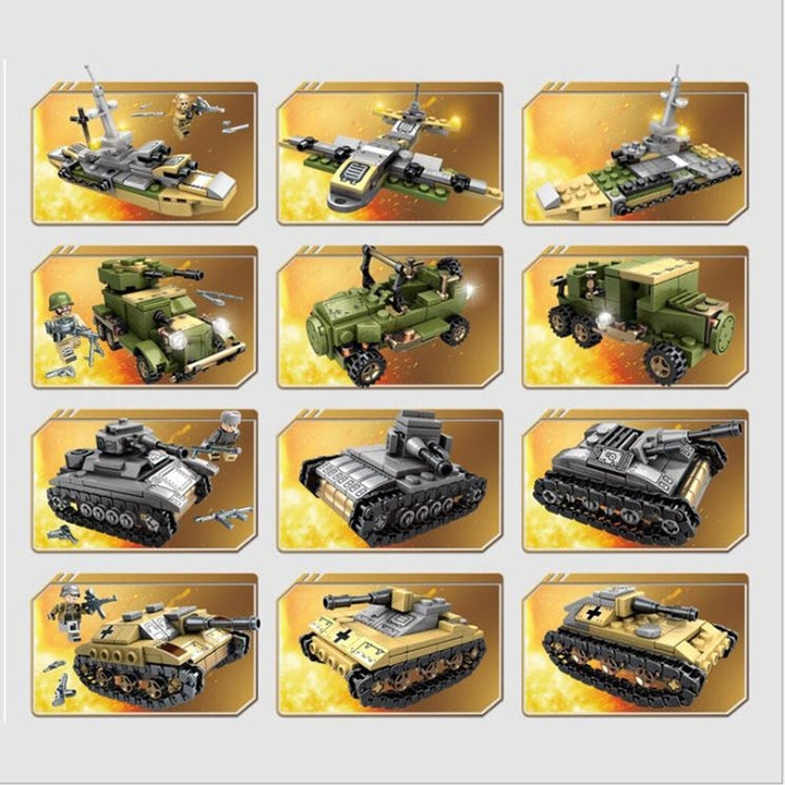 1061pc Plastic and ABS 8 Kinds Of Steel Empire Themed Military War Bricks Toy For Children Image 6