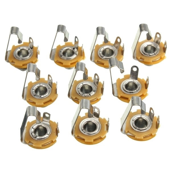 10Pcs 1,4 6.35mm Mono Input Jack Socket For LP TL Electric Guitar Bass Image 1